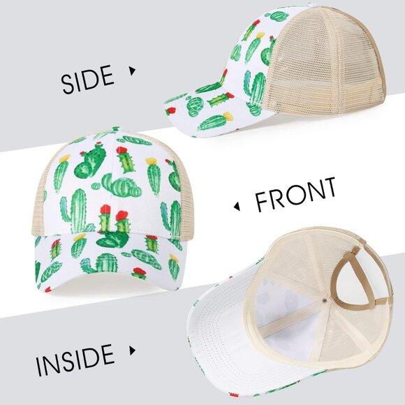 Ponytail Hats Women\'s Washed Distressed Baseball Cap High Cotton Dad Hat main image 6